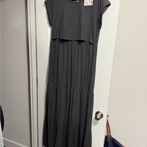 Latched Mama Charcoal Maxi Dress
